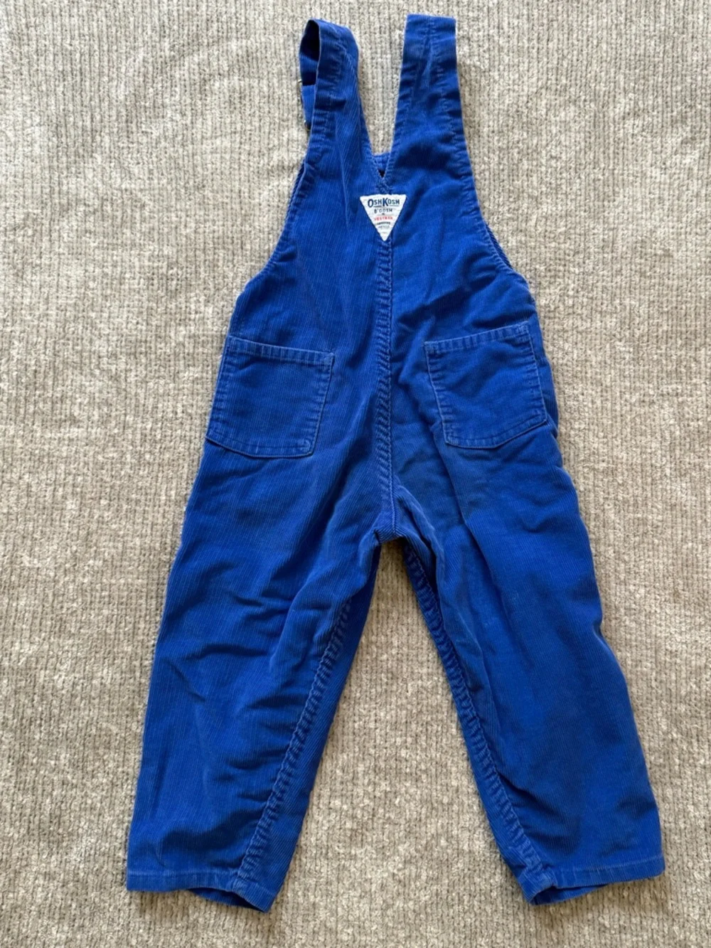 Vintage OshKosh Blue Corduroy Overalls 3T‎ Kids Classic Made in USA Vestbak